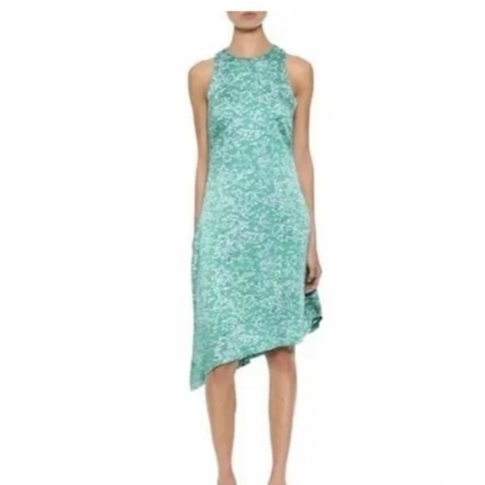 Banana republic asymmetrical hem green dress nwt 00p